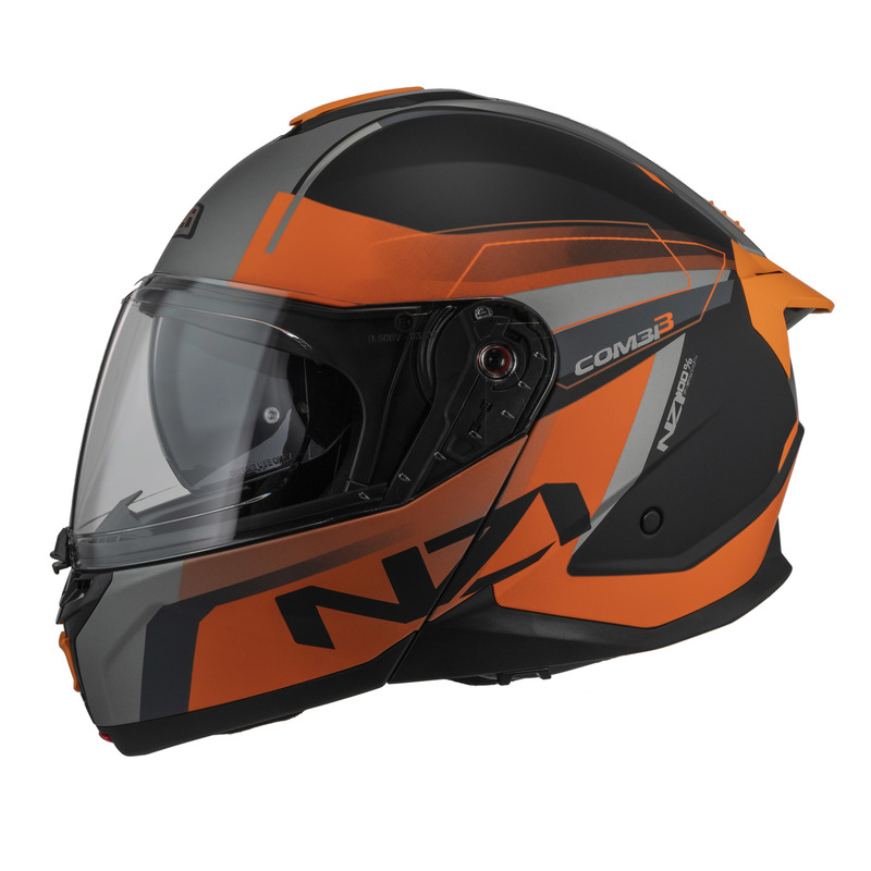 KASK MOTOCYKLOWY NZI COMBI 3 DUO DAILY BLACK ORANGE ANTRACITE MATT