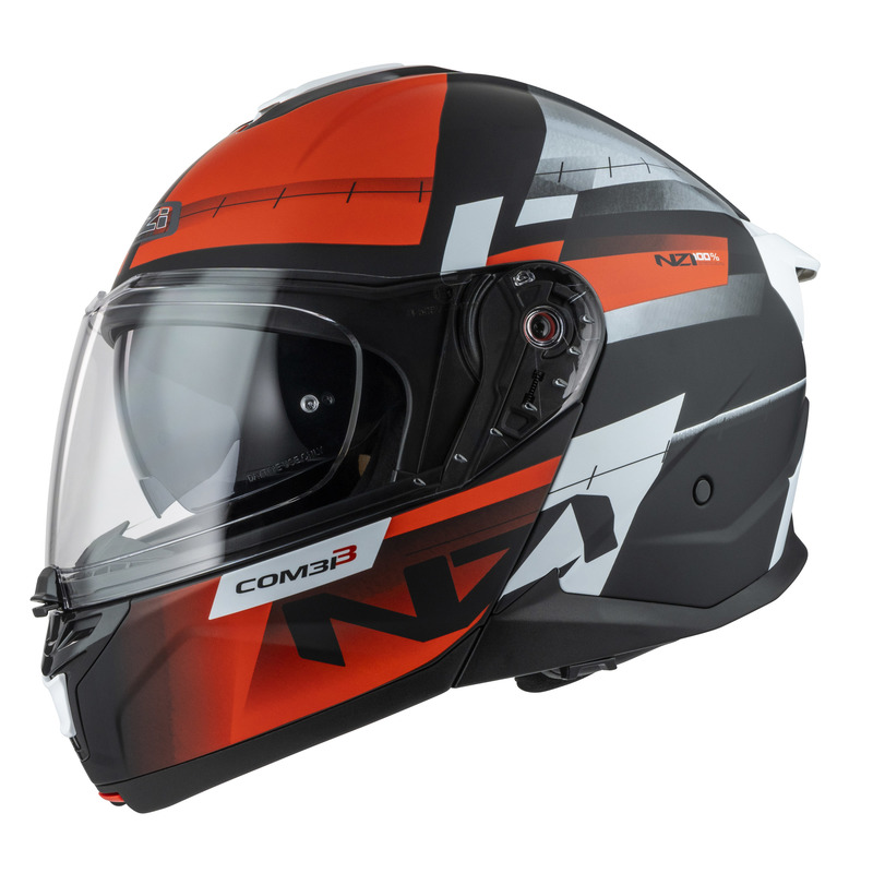 KASK MOTOCYKLOWY NZI COMBI 3 DUO METRIC BLACK RED MATT