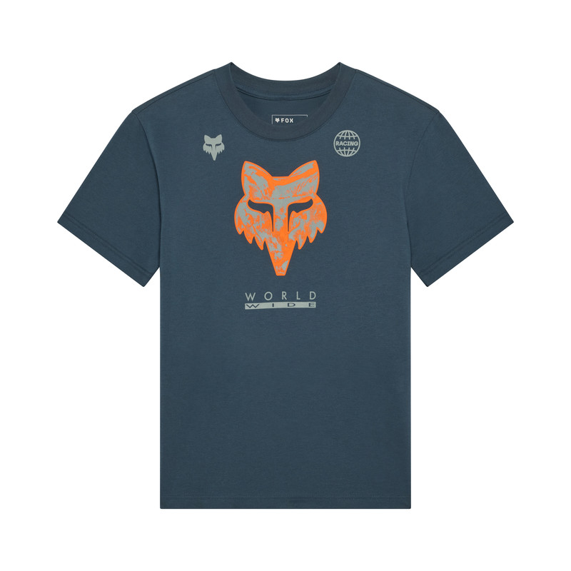 T-SHIRT DAMSKI FOX IMAGE PRINT DEEP COBALT