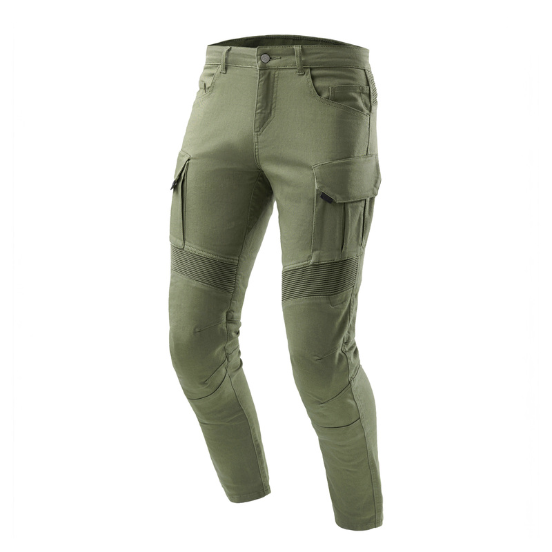 JEANSY MOTOCYKLOWE OZONE FASTER TAPERED FIT OLIVE