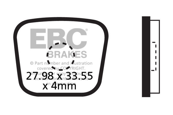 CFA278R - Klocki hamulcowe rowerowe (organiczne wyczynowe) EBC Brakes