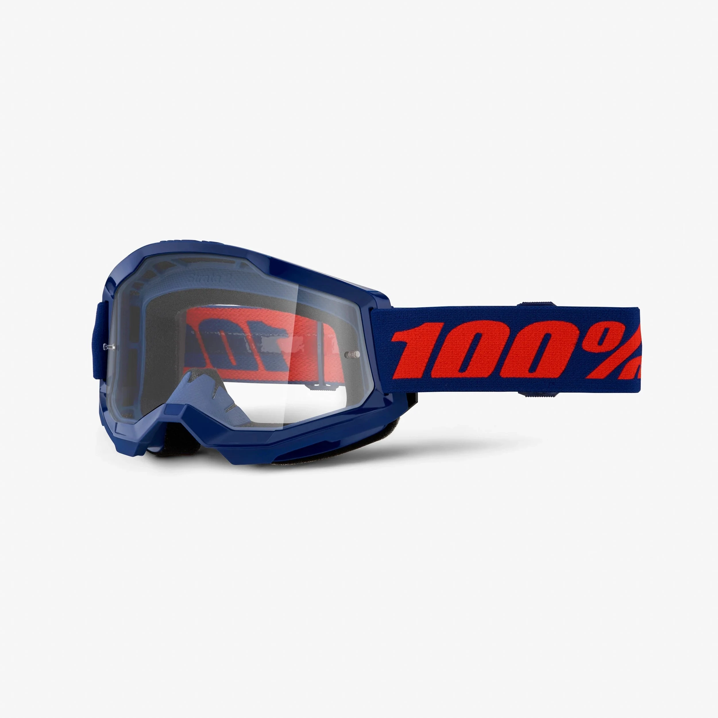 100% GOGLE Strata 2 Navy z przezroczystą szybką granatowo-czerwone