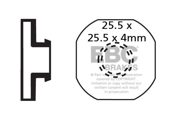 CFA274 - Klocki hamulcowe rowerowe (organiczne) EBC Brakes