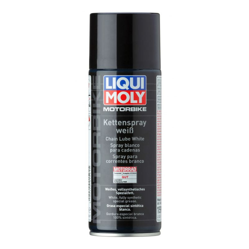 LIQUI MOLY Smar do łańcuchów motocyklowych, syntetyczny biały onroad 400 ml aerozol, spray